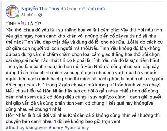 ca sĩ thu thuỷ, bạn trai ca sĩ Thu Thuỷ, sao Việt